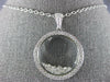 ESTATE LARGE 1.06CT DIAMOND 18KT WHITE GOLD 3D CIRCLE OF LIFE FLOATING PENDANT