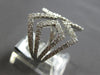 ESTATE LARGE 1.38CT DIAMOND 18KT WHITE GOLD 3D CLASSIC GEOMETRICAL FUN RING