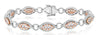4.3CT WHITE & PINK DIAMOND 18KT WHITE & ROSE GOLD MULTI LEAF ETERNITY BRACELET