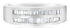 ESTATE .50CT DIAMOND PLATINUM 3D BAGUETTE 2 ROW CHANNEL WEDDING ANNIVERSARY RING