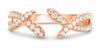 ESTATE .33CT DIAMOND 14KT ROSE GOLD 3D DIAMOND CUT CRISS CROSS X LOVE RING