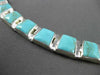 ESTATE WIDE 925 SILVER TURQUOISE 3 DIMENSION MEXICAN CHOKER NECKLACE #2916