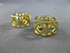 ESTATE 14KT YELLOW GOLD 3D 3 ROW CUBIC ZIRCONIA HEXAGON HUGGIE EARRINGS #24349