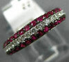 .97CT DIAMOND & AAA RUBY 14KT WHITE GOLD 3D 3 ROW SEMI ETERNITY ANNIVERSARY RING
