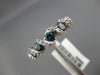 ESTATE .87CT WHITE & BLUE DIAMOND 14KT WHITE GOLD 5 STONE CRISS CROSS LOVE RING