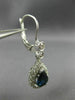 ANTIQUE 2.04CT DIAMOND & AAA SAPPHIRE 14KT WHITE GOLD 3D HANGING EARRINGS 18254