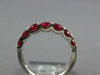 ESTATE 0.96CT DIAMOND & AAA RUBY 18KT WHITE GOLD 3D ROUND ANNIVERSARY RING