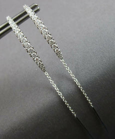 ESTATE LARGE .72CT DIAMOND 14KT WHITE GOLD GRADUATING BAR CHANDELIER HANGING EARRINGS