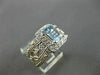 ESTATE 1.84CT DIAMOND & AAA AQUAMARINE 14K WHITE GOLD FILIGREE FLORAL RING 21324