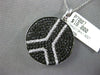 1.84CT WHITE & BLACK DIAMOND 14K WHITE GOLD CIRCULAR PEACE SIGN FLOATING PENDANT