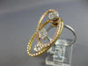 LARGE 1.65CT DIAMOND 14KT TRI COLOR GOLD CLUSTER FLOWER OVAL FLOATING FUN RING