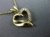 ESTATE SMALL .15CT DIAMOND 14KT YELLOW GOLD 3D CLASSIC OPEN HEART PENDANT #23624