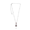 LARGE 3.80CT DIAMOND & AAA RUBY 18KT WHITE GOLD PEAR SHAPE BY THE YARD NECKLACE