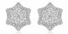 .89CT DIAMOND 14KT WHITE GOLD ROUND PRINCESS CLUSTER FILIGREE STAR STUD EARRINGS