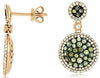 1.48CT WHITE & MULTI COLOR DIAMOND 14KT ROSE GOLD CLUSTER ROUND HANGING EARRINGS