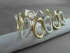 ANTIQUE 2.73CTW WIDE 14KT DIAMOND LINK CIRCULAR WHITE & YELLOW GOLD BRACELET