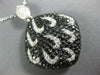 ESTATE LARGE 3.04CT WHITE & BLACK DIAMOND 18KT WHITE GOLD CLASSIC SQUARE PENDANT