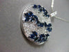 ESTATE 4.23CT DIAMOND & AAA SAPPHIRE 14KT WHITE GOLD FLOATING CIRCLE PENDANT
