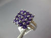 ESTATE LARGE 3.32CT DIAMOND & AAA AMETHYST 14KT WHITE GOLD 3D SQUARE FUN RING
