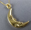 ESTATE LARGE 14KT YELLOW GOLD 3D HANDCRAFTED HAPPY MOON FLOATING PENDANT #25047