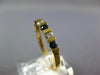 ESTATE .67CT DIAMOND & AAA SAPPHIRE 14KT YELLOW GOLD 3D 7 STONE ENGAGEMENT RING