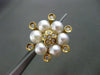 ESTATE .62CT DIAMOND & AAA PEARL 18K WHITE & YELLOW GOLD FLOWER CLIP ON EARRINGS