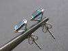 2.16CT DIAMOND & AAA AQUAMARINE 14K WHITE GOLD EMERALD CUT & ROUND STUD EARRINGS