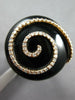 ESTATE EXTRA LARGE .57CT DIAMOND & AAA ONYX 14KT ROSE GOLD ROUND SWIRL FUN RING