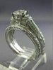 ESTATE WIDE .50CT DIAMOND 14KT WHITE GOLD 3D ROUND FILIGREE ENGAGEMENT RING SET