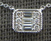 .16CT DIAMOND 14KT WHITE GOLD 3D ROUND & BAGUETTE INVISIBLE RECTANGULAR NECKLACE