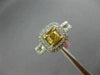 ESTATE WIDE .91CT WHITE & FANCY YELLOW DIAMOND 18KT 2 TONE GOLD DOUBLE HALO RING
