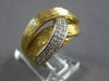 ESTATE WIDE .63CT DIAMOND 14KT 2 TONE GOLD 3D MULTI ROW CRISS CROSS X LOVE RING