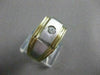 ESTATE WIDE .25CT ROUND DIAMOND 14KT TWO TONE GOLD 3D STRIPED MEN'S RING #17572