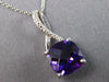 LARGE 3.52CT DIAMOND & AAA AMETHYST 14KT WHITE GOLD 3D SQUARE FLOATING PENDANT