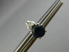 ESTATE 1.10CT DIAMOND & AAA SAPPHIRE 14K WHITE GOLD CLASSIC STUD EARRINGS #25728