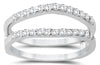 ESTATE .50CT DIAMOND 14KTWHITE GOLD CLASSIC SHARED PRONG INSERT ANNIVERSARY RING