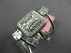 ESTATE EXTRA LARGE 1.28CT DIAMOND 18KT WHITE GOLD 3 ROW SQUARE ANNIVERSARY RING
