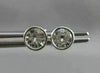 ANTIQUE .63CT ROUND BEZEL DIAMOND 14KT WHITE GOLD STUD EARRINGS 5mm UNIQUE #7837