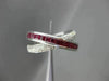 ESTATE WIDE 1.45CT DIAMOND & AAA RUBY 14KT WHITE GOLD CRISSCROSS FUN RING #18474
