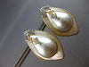 EXTRA LARGE .14CT DIAMOND & AAA PEARL 14K 2 TONE GOLD 3D HANGING EARRINGS #27898