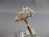 EXTRA LARGE .94CT DIAMOND 14KT WHITE & ROSE GOLD CLUSTER BEZEL FLOWER FUN RING