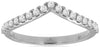 ESTATE .28CT DIAMOND 14KT WHITE GOLD 3D ROUND CLASSIC V SHAPE ANNIVERSARY RING