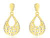 .33CT DIAMOND 14K YELLOW GOLD ROUND & BAGUETTE ETOILE TEAR DROP HANGING EARRINGS
