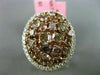 ESTATE LARGE 4.84CT WHITE & PINK DIAMOND 18K TWO TONE GOLD MULTI SHAPE OVAL RING