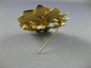 ANTIQUE LARGE .24CT GARNET & PEARL 14KT YELLOW GOLD FLOWER FILIGREE BROOCH 20413