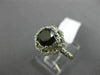 ESTATE 2.62CT WHITE & BLACK DIAMOND 14KT WHITE GOLD 3D FLOWER ENGAGEMENT RING