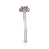 .46CT WHITE & PINK DIAMOND 18KT WHITE & ROSE GOLD PRINCESS HALO ENGAGEMENT RING
