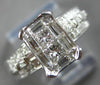 WIDE 1.26CT DIAMOND 14K WHITE GOLD PRINCESS & ROUND INVISIBLE OCTAGON RING 28169