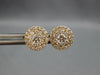 ESTATE .51CT DIAMOND 18KT YELLOW GOLD CLUSTER INVISIBLE HALO EARRING JACKET SET