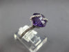 .36CT DIAMOND & AAA AMETHYST 14KT WHITE GOLD 3D CUSHION & ROUND CRISS CROSS RING